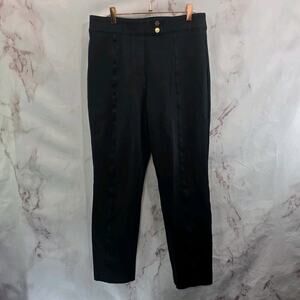 Spanx Pants Womens Large Black Perfect Button Ankle Tapered High Rise Ponte $158